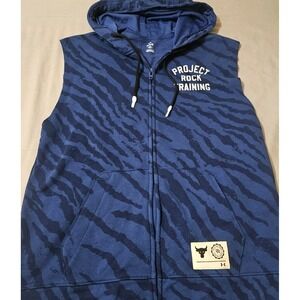 Under Armour UA Project Rock Rival Men's Pockets Sleeveless Hoodie 1377444 Sz L